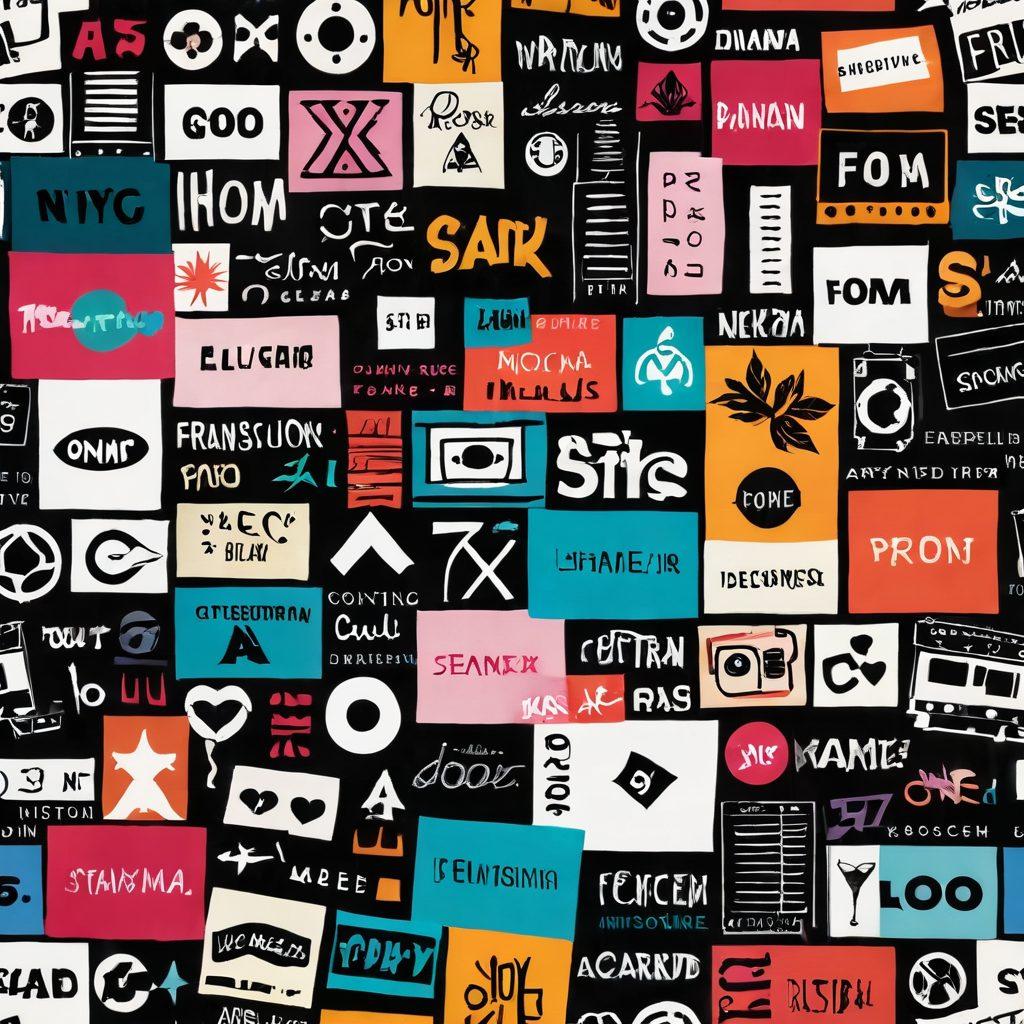 A vibrant and artistic collage depicting various genres of adult films, transitioning from softcore scenes with romantic, soft lighting to bold, hardcore visuals in stark contrasts. Include iconic symbols of cinema like film reels and clapperboards, blended with abstract representations of emotions and desire. The background should be dynamic, evoking a sense of exploration and adventure in the adult film industry. rich colors. contemporary art style.